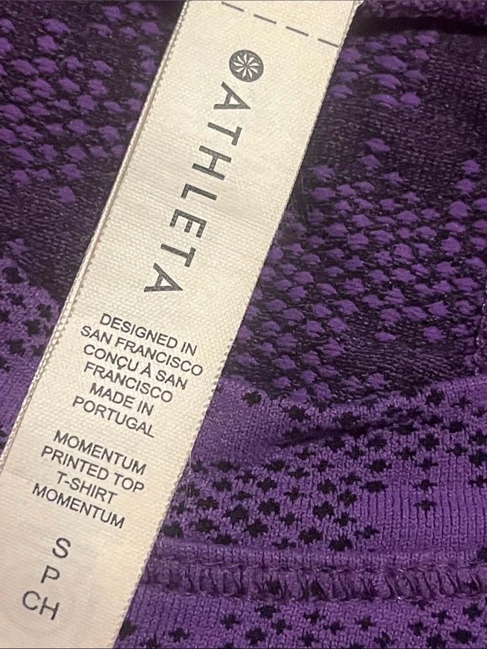 Athleta Purple & Black Momentum T-Shirt